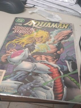 DC Comics Aquaman Comic with Purple, Yellow, Red and Green Cover Art Sleeved